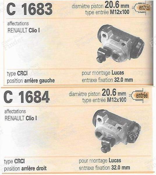 Bremsensatz hinten Clio I, 1,2/1,4/1,4i/18,i/1,9d - RENAULT Clio 1 - K 103- 3