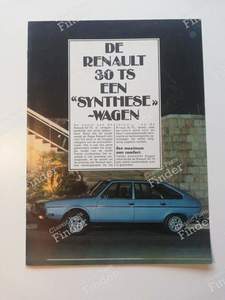 Rare brochure commerciale Renault 30 TS pour RENAULT 20 / 30 (R20 / R30)