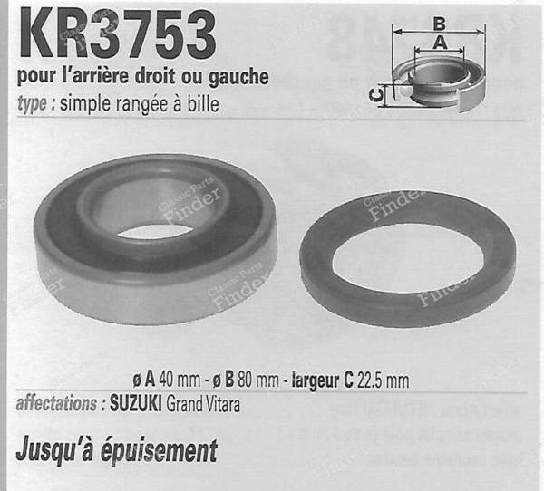 Rear left/right bearing kit - SUZUKI Grand Vitara / Escudo / Sidekick - ADK88311- 3