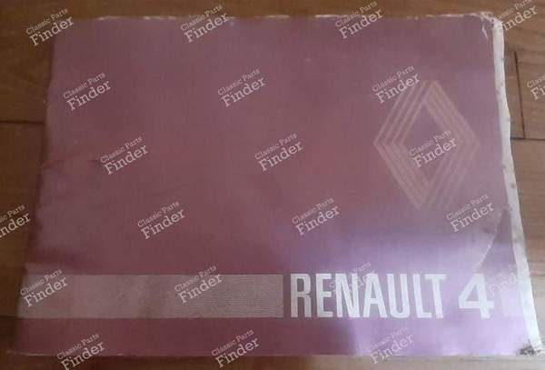 Manuel d'utilisation pour Renault 4 - RENAULT 4 / 3 / F (R4) - 77 01 445 109- 0