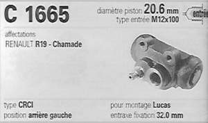 Pair of Lucas wheel cylinders - RENAULT 19 (R19) - C1665/C1666- thumb-1