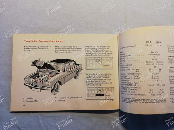 Bordbuch - MERCEDES BENZ /8 (W114 / W115) - 1155846096 / 6500 4643- 4