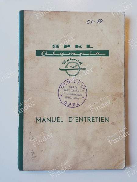 Manuel d'entretien - OPEL Olympia Rekord - OM-5317-F- 0