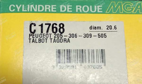 Paire de cylindres de roues arrière Peugeot 205, 306, 309, 505 - PEUGEOT 205 - C1768- 2