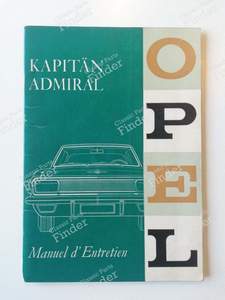 Manuel d'entretien (en français) - OPEL Kapitän / Admiral / Diplomat