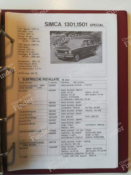 Manuel de pièces détachées - SIMCA 900 / Simc'4 / 1000 / 1005 / 1006 / 1118 /Abarth 1150 - 5