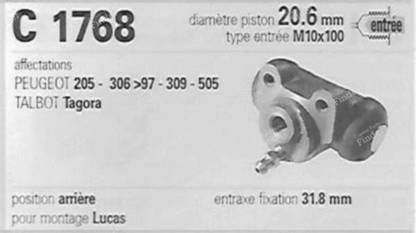 Kit freins arrière - PEUGEOT 306 - 627768- 4