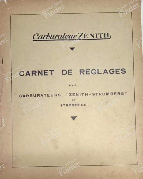Zenith-Vergaser-Einstellbücher - 1939 - AMILCAR Pégase - 1939- 0