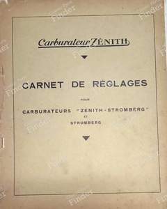 Zenith-Vergaser-Einstellbücher - 1939 - AMILCAR Pégase