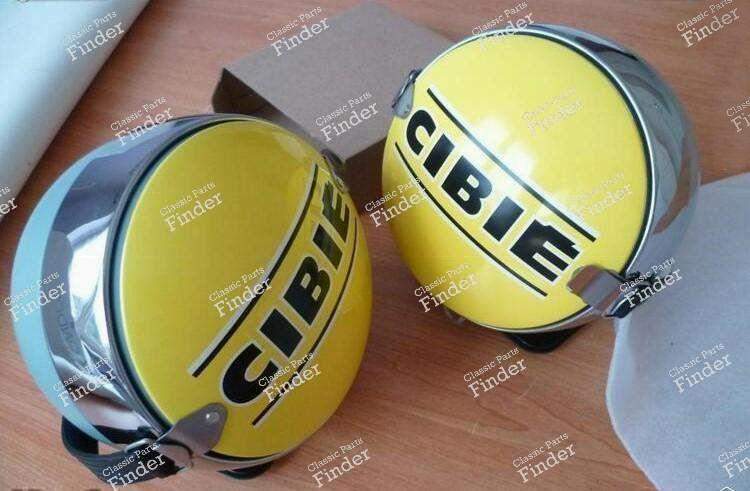Yellow metal Cibié covers for ball headlights - CITROËN DS / ID