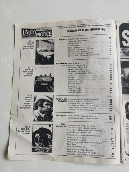 L'Automobile Magazine - #366 (Décembre 1976) - VOLKSWAGEN (VW) Golf I / Rabbit / Cabriolet / Caddy / Jetta - #366- 1