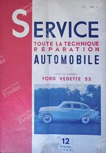 SERVICE 1952 technical review - FORD Vedette / Vendôme / Abeille
