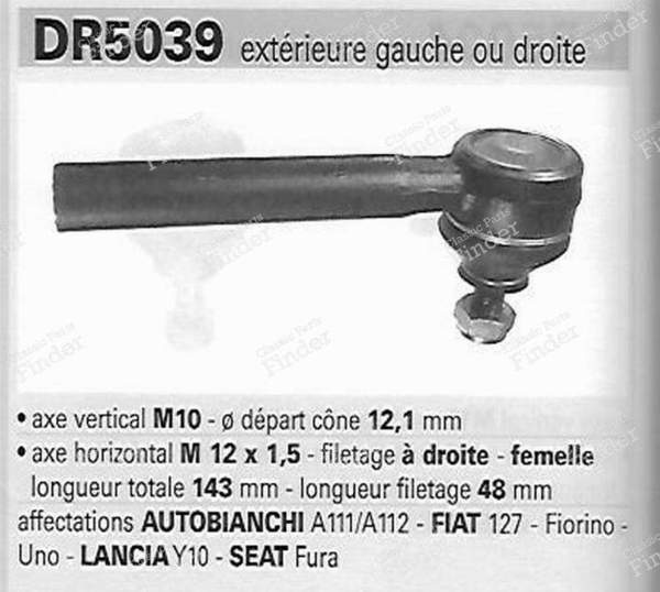 Paar äußere Kugelgelenke für die linke oder rechte Lenkung, - FIAT Uno / Duna / Fiorino - QR2026S- 2