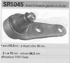Paire de rotules de suspension avant inférieure gauche ou droite - FORD Fiesta - 9005241- thumb-3