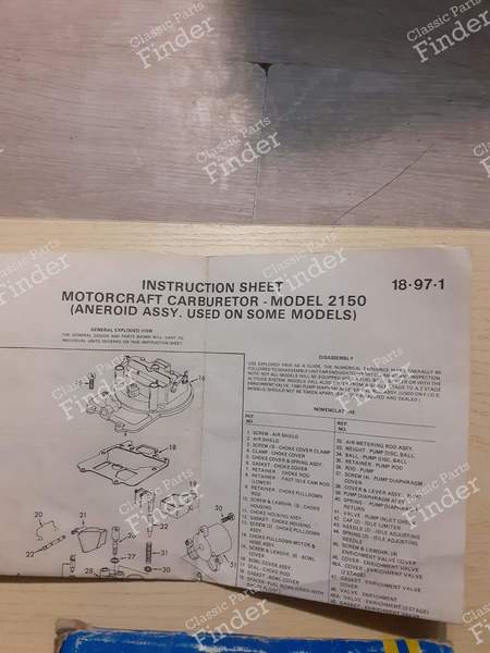 Vergaserdichtungstaschen - FORD Mustang I (serie 1, 2 & 3) - av271074a- 1