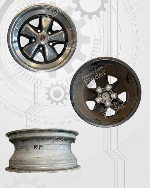 A set of chrome-plated Fuchs rims - PORSCHE 911 / 912 E (G Modell) - 1