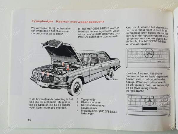 Manuel de bord - Néerlandais - MERCEDES BENZ S (W116) - A1165843496 / 65004797- 5