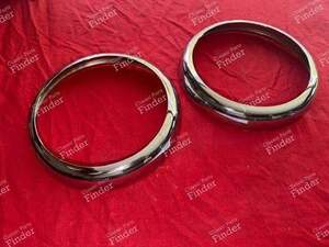 Pair of chrome headlight trim rings - PEUGEOT 203