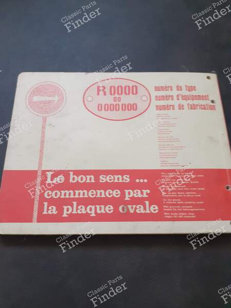 Spare Parts Catalog - RENAULT 8 (R8) - PR700- 1