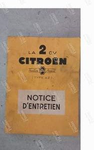 Notice d'entretien version AZ - CITROËN 2CV