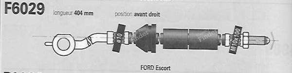 Pair of front left and right hoses - FORD Escort / Orion (MK3 & 4) - F6029/F6040- 2