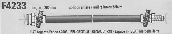 Intermediate rear hose - RENAULT 18 (R18) - F5855- 1