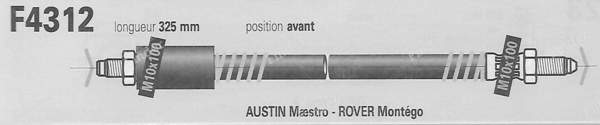 Paire de flexibles avant gauche et droite - AUSTIN Maestro/Montego - F4312- 1