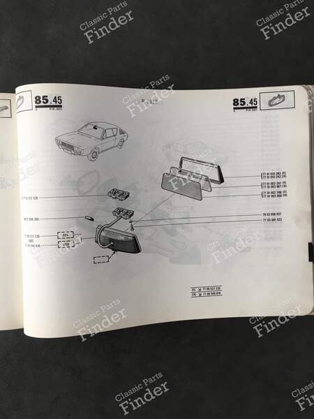 Ersatzteilkatalog P.R. 961 - RENAULT 15 / 17 (R15 - R17) - 7701432625- 8