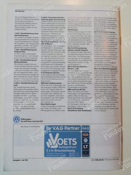 Dépliant Golf Cabriolet Quartett - VOLKSWAGEN (VW) Golf I / Rabbit / Caddy / Jetta - 606/1190.29.00- 5