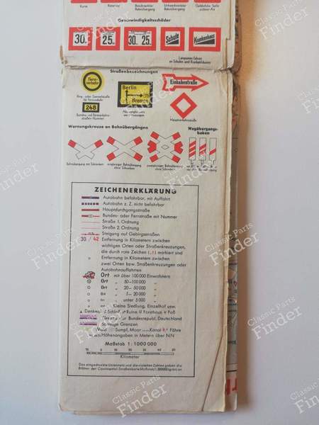 Road maps including FORD Germany network (late 50s-early 60s) - FORD Taunus 17M / 20M (P5) - 4