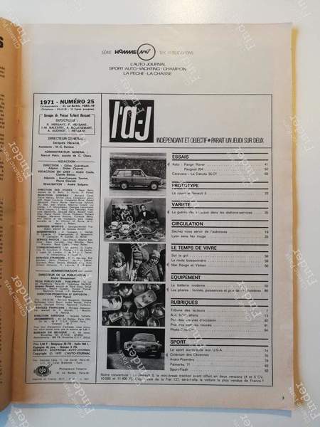 The Auto-Journal - #25 (December 1971) - RENAULT 5 / 7 (R5 / Siete) - #25- 1