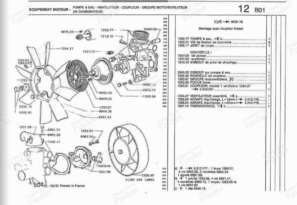 Wasserpumpe - Vergaserversion - PEUGEOT 604 - 1202.77- 9