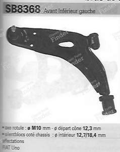 Bras de suspension avant inferieur gauche - FIAT Uno / Duna / Fiorino - 9005171- thumb-2