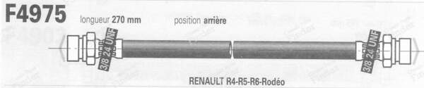Hinterer Schlauch - RENAULT 4 / 3 / F (R4) - 18156- 1