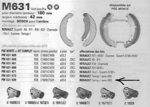 Kit freins arrière pour 1.2 'Easy' (C0630) avec ABS - RENAULT Twingo I - K191- thumb-3