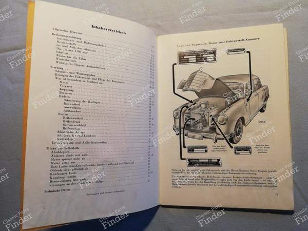 Benutzerhandbuch Typ 219 - MERCEDES BENZ 219 & 220 (W105 / W128 / W180) (Großen Ponton) - 1