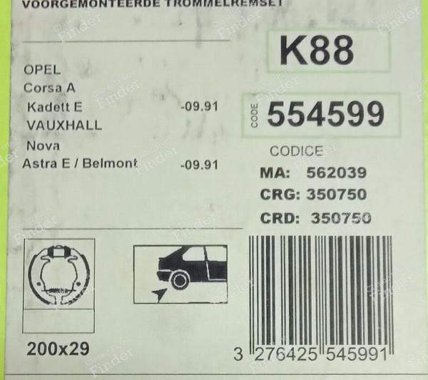 Kit de freins arrière Opel Corsa A 1,0 sans assistance, Kadett 1,2, 1,4 - OPEL Corsa (A) - K88- 5
