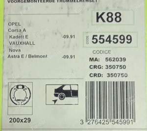 Kit de freins arrière Opel Corsa A 1,0 sans assistance, Kadett 1,2, 1,4 - OPEL Corsa (A) - K88- thumb-5