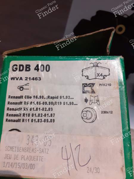 Plaquettes de frein avant - RENAULT Clio 1 - GDB400- 1