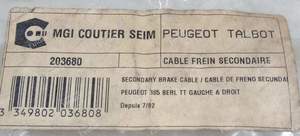 Pair of secondary handbrake cables - PEUGEOT 305 - 203680- thumb-3