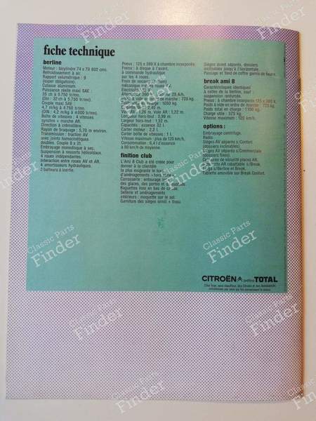 Brochure commerciale - CITROËN Ami 8 / Super - 1.72- 5
