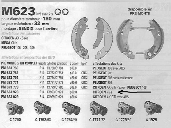 BENDIX rear brake kit - CITROËN Visa / C15 - KT2197- 4