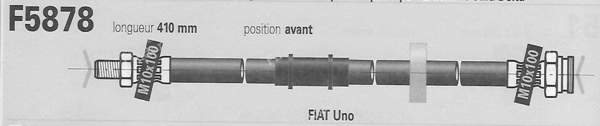 Paire de flexibles avant droite et gauche - FIAT Uno / Duna / Fiorino - F5878- 1