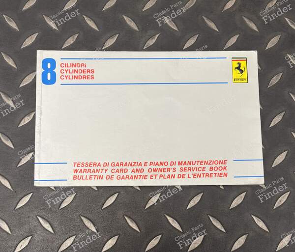 Warranty and Maintenance Booklet - FERRARI Mondial - 0