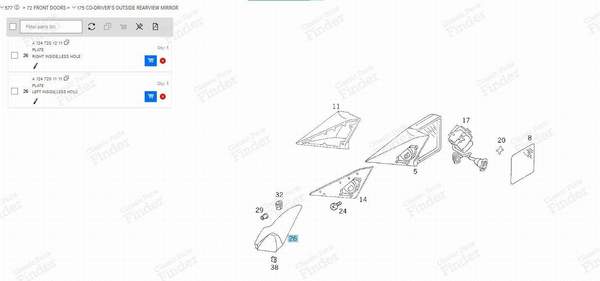 INTERIOR COVER FOR MIRROR - LEFT SIDE - MERCEDES BENZ E (W124) - A12472011119045- 3