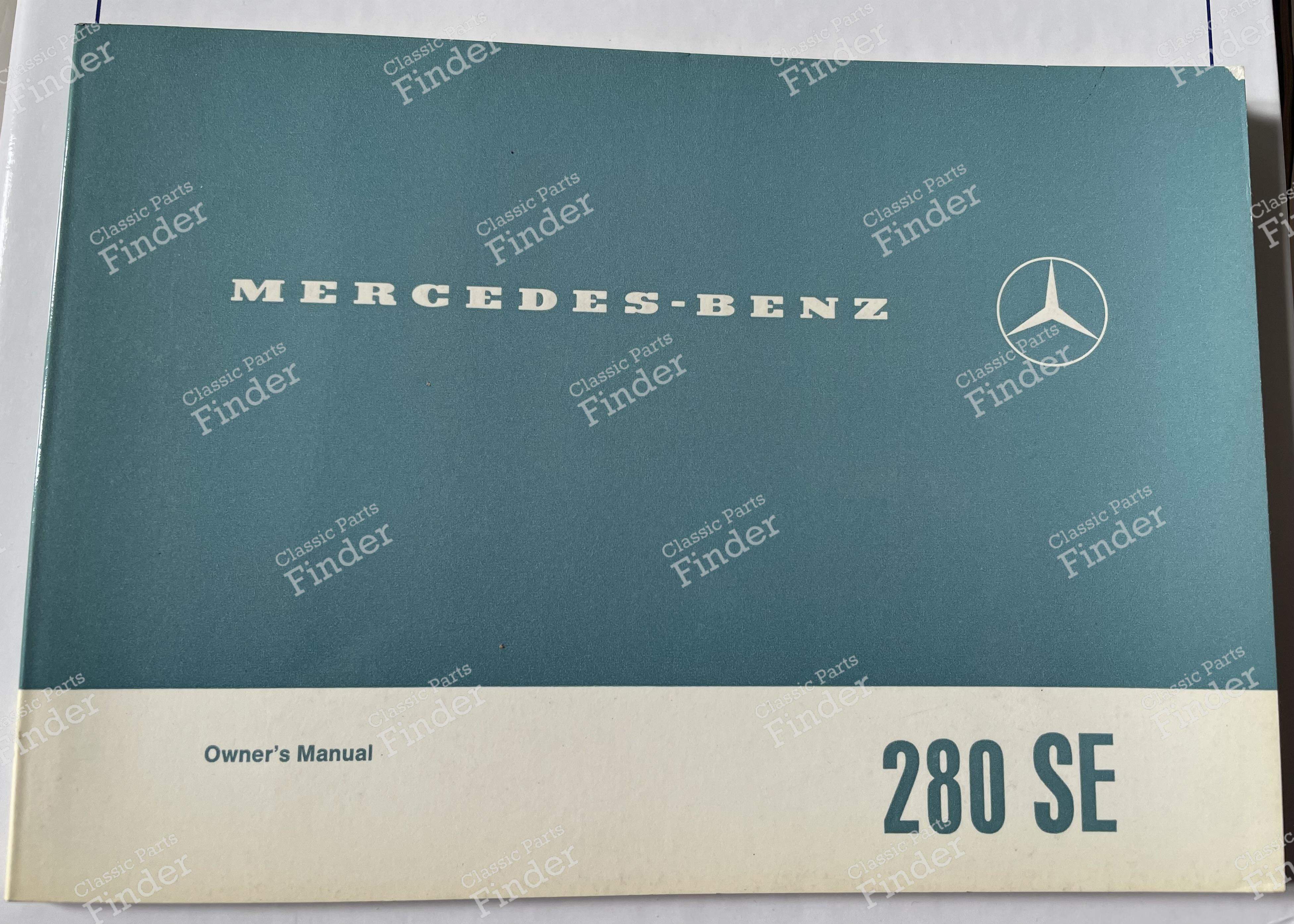 Owner's manual 280SE W108 - MERCEDES BENZ W108 / W109 - Ref
