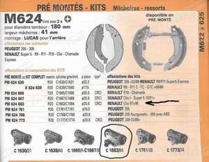 Kit freins arrière Clio I, 1,2/1,4/1,4i/18,i/1,9d - RENAULT Clio 1 - K 103- thumb-2