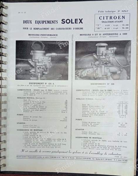 Specialized binder for SOLEX carburetors - RENAULT Primaquatre - 3
