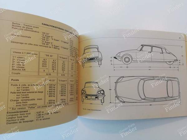 Manuel de bord - 'Gamme D' complète (sauf IE) - CITROËN DS / ID - 07536 / ISBN 261751151001- 5