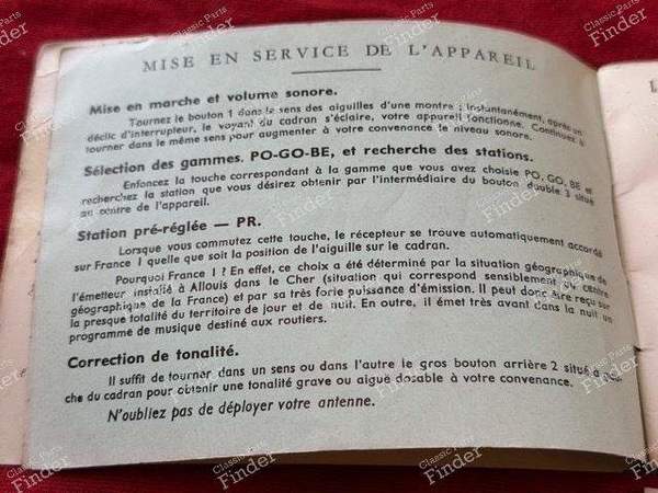 Notice d'emploi autoradio d'origine - CITROËN DS / ID - Radioën S19- 5